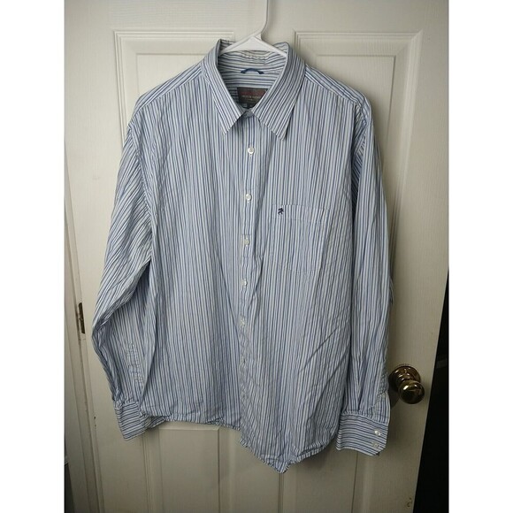 $  Mossimo Supply Co. Long Sleeve Collared Button Up Striped Shirt. Size XL - Picture 1 of 9